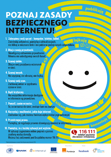Zdjęcie przedstawia zasady bezpiecznego internetu